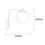 Opviq Daisy-147-A Lámpara de pared negra con tapa de cristal